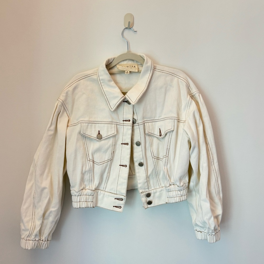Promesa vintage white denim jacket Size S